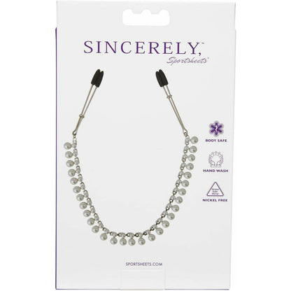 Sportsheets Sincerely - Pearl Chain Tweezer Nipple Clips