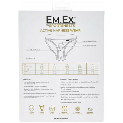 Sportsheets Em Ex – Silhouette Harness – Black -Large