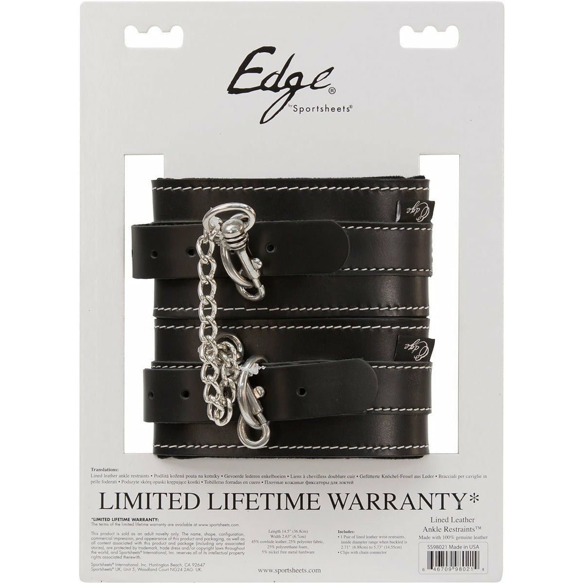 Sportsheets Edge Bondage Leather Ankle Restraints