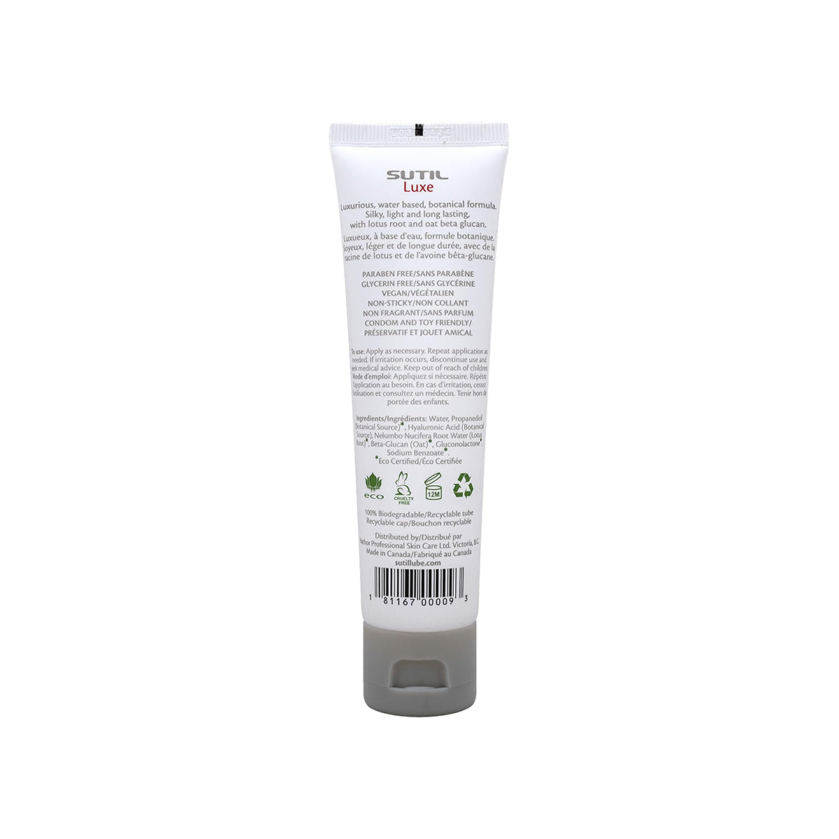 SUTIL Luxe Water-Based Personal Lubricant – 2/4/8 oz.