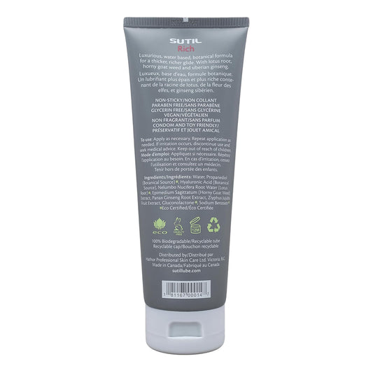 SUTIL Rich Water Based Personal Lubricant - 2/4/8 oz.