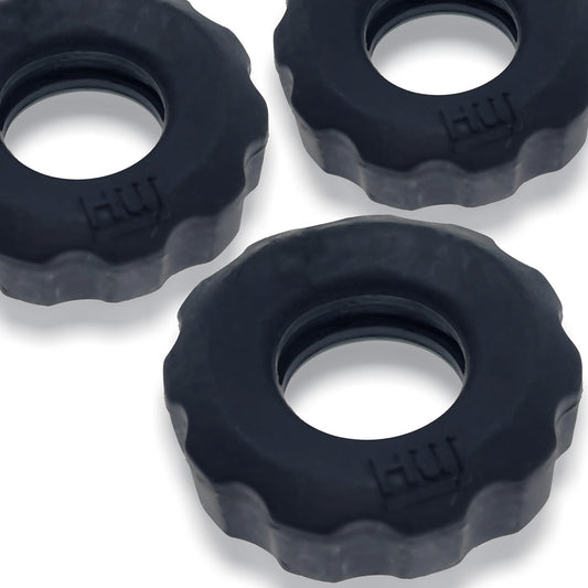 Oxballs - Hünkyjunk™ - Super Huj No Roll C-Rings - 3 pk - Black