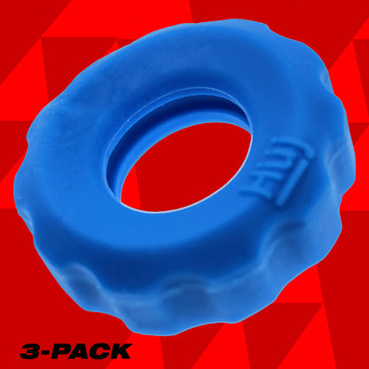Oxballs - Hünkyjunk™ - Super Huj No Roll C-Rings – 3 pk – Teal