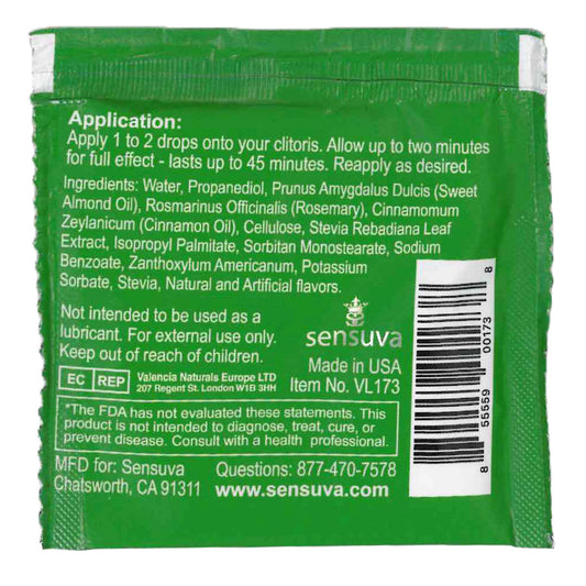 Sensuva - ON - For Her - Arousal Gel - Spearmint - Foil 4ml/0.13 fl oz.