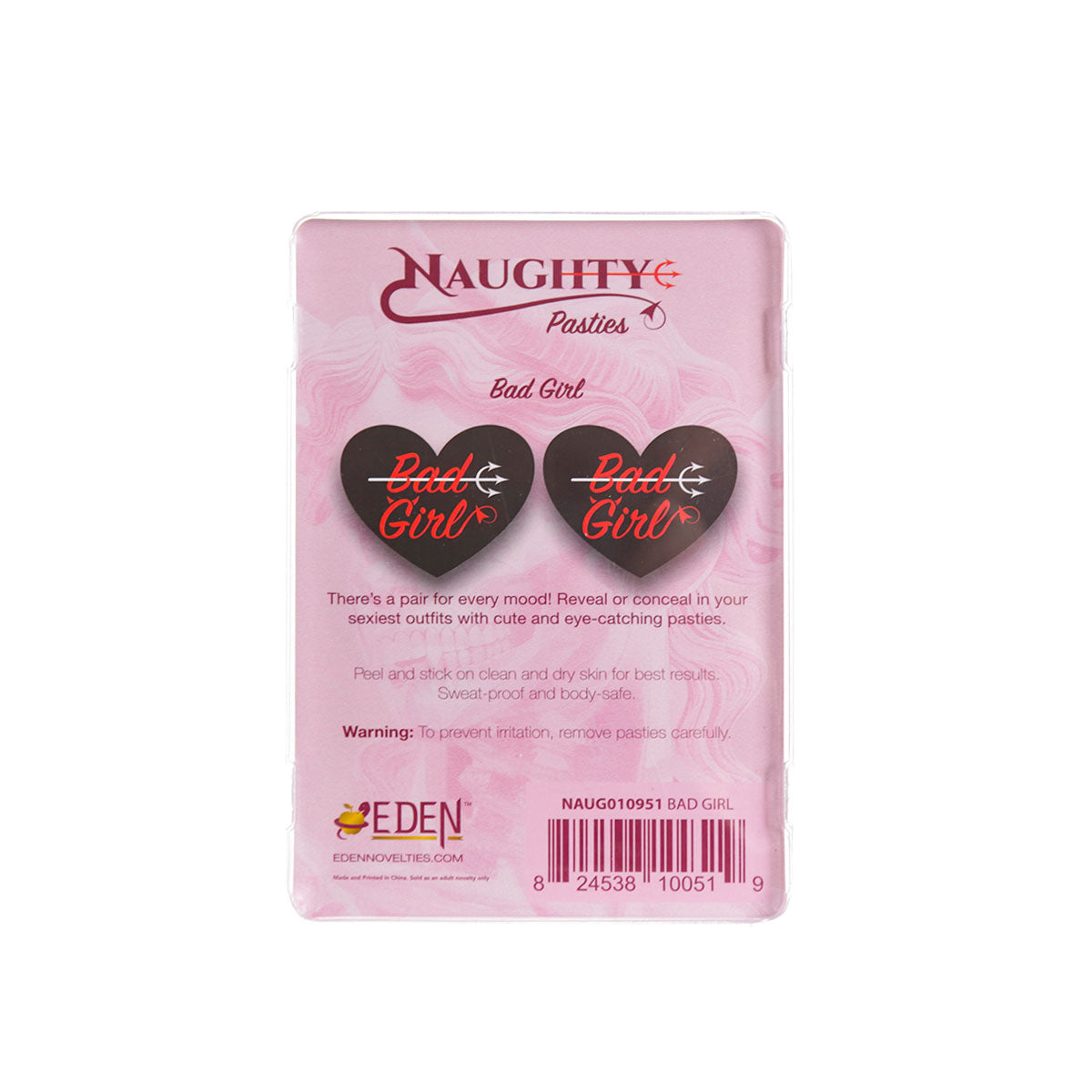Naughty Glossy Bad Girl Heart Nipple Pasties