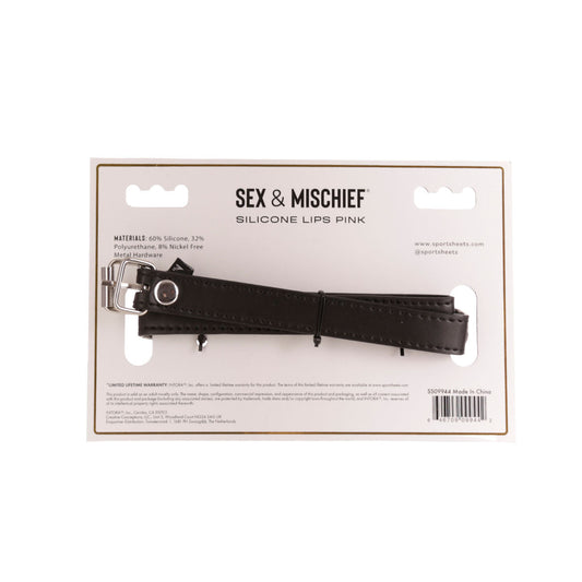 Sportsheets Sex & Mischief - Silicone Lips Bondage Gag - Pink