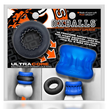 Oxballs - Ultracore Ballstretcher + Power Lock Ring – Black/Blue