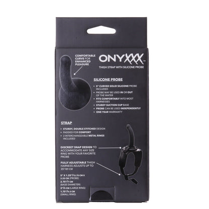 CalExotics® Onyxxx Thigh Strap with Silicone Probe – Black