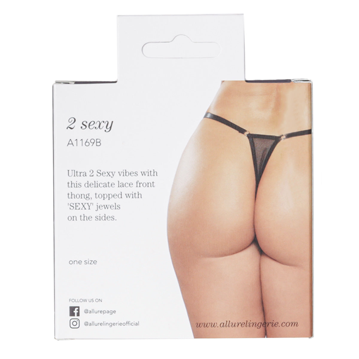 Allure 2 Sexy Thong – Black – One Size Fits Most
