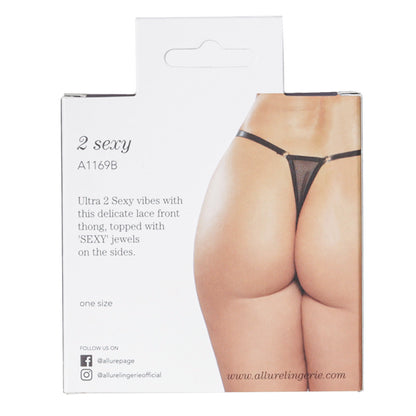 Allure 2 Sexy Thong – Black – One Size Fits Most