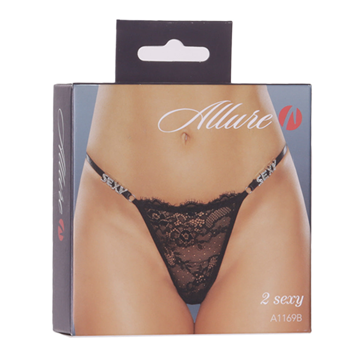 Allure 2 Sexy Thong – Black – One Size Fits Most