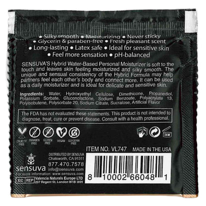 Sensuva – Hybrid Formula Personal Moisturizer - Blueberry Muffin - Foil 6ml/0.20 fl oz.