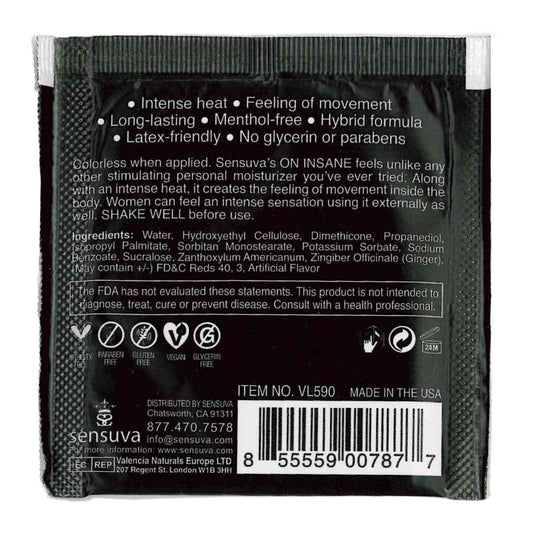 Sensuva - Ultra-Stimulating ON INSANE - Cherry Pop - Foil 6ml/0.20 fl oz.