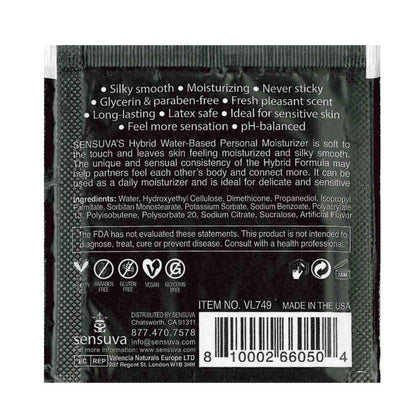 Sensuva – Hybrid Formula Personal Moisturizer - Salted Caramel - Foil 6ml/0.20 fl oz.