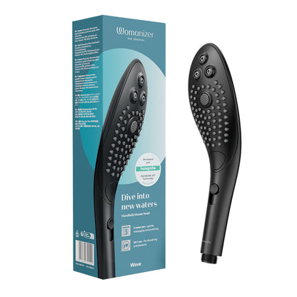 Womanizer® - Wave - Combined Shower Head & Water Massage Clitoral Stimulator - Black