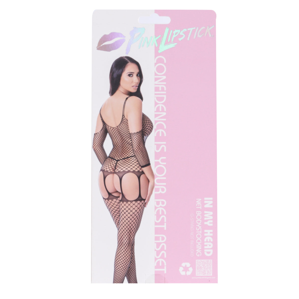 Pink Lipstick In My Head Net Bodystocking – Black – One Size