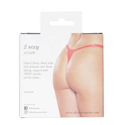 Allure 2 Sexy Thong – Red – One Size Fits Most