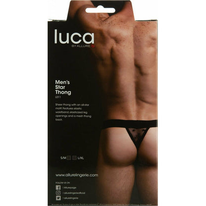Luca By Allure – Men’s Star Thong – Black - S/M