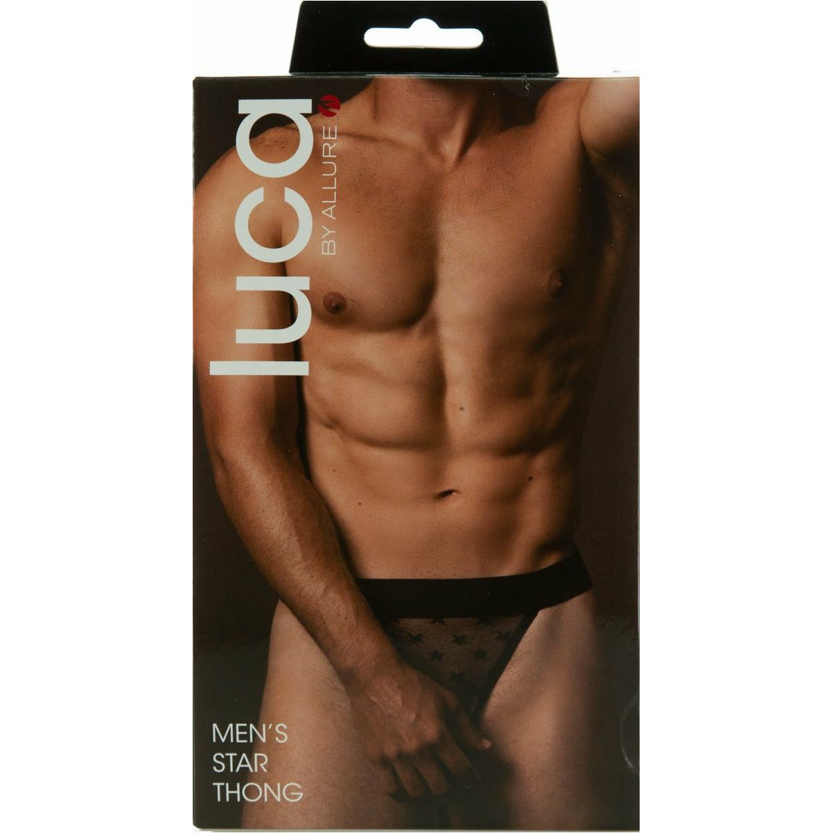 Luca By Allure – Men’s Star Thong – Black - S/M