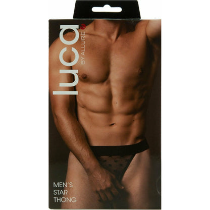Luca By Allure – Men’s Star Thong – Black - S/M