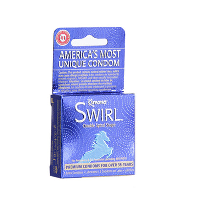 Kimono Swirl – Double Spiral Shape Condoms – 3 Pack