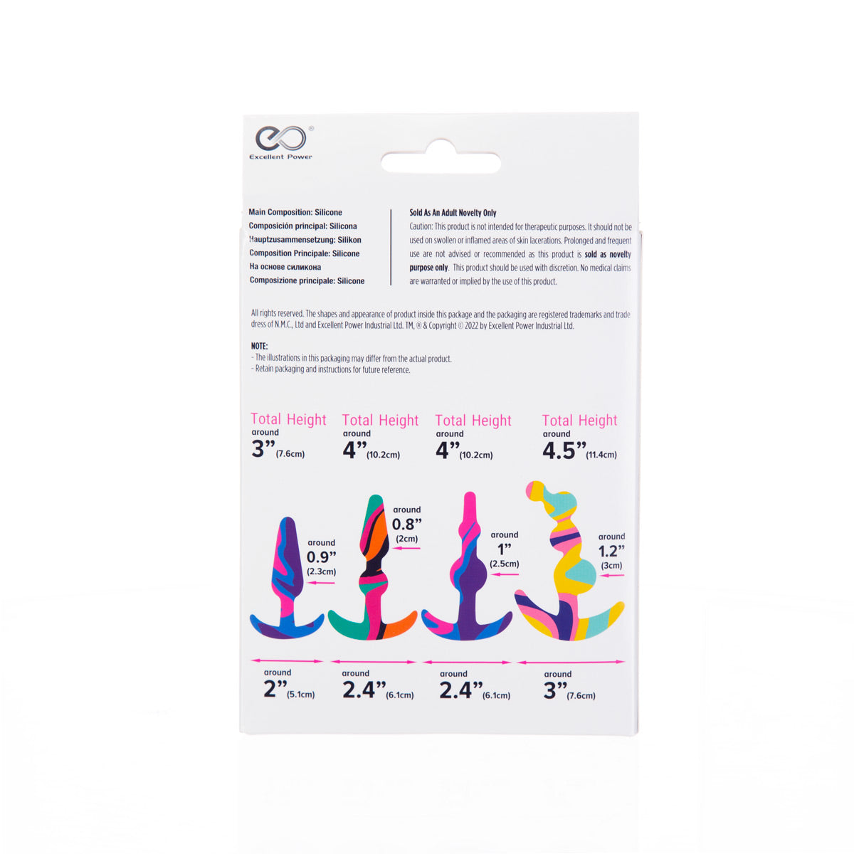 Excellent Power Fervent Gala 4 in 1 Silicone Butt Plug Training Kit