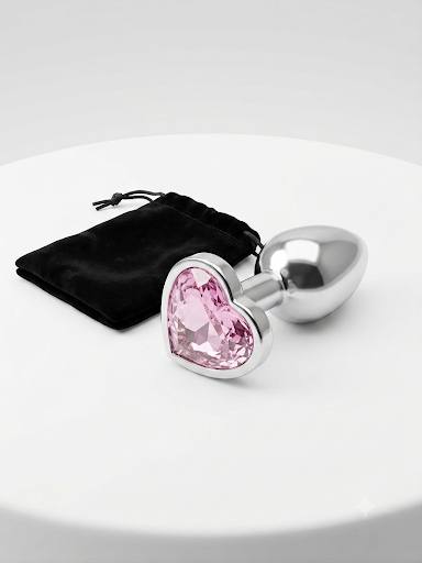 Pink Heart Stainless Steel Plug