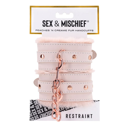 SportSheets Sex & Mischief Peaches ‘N CreaMe Fur Handcuffs