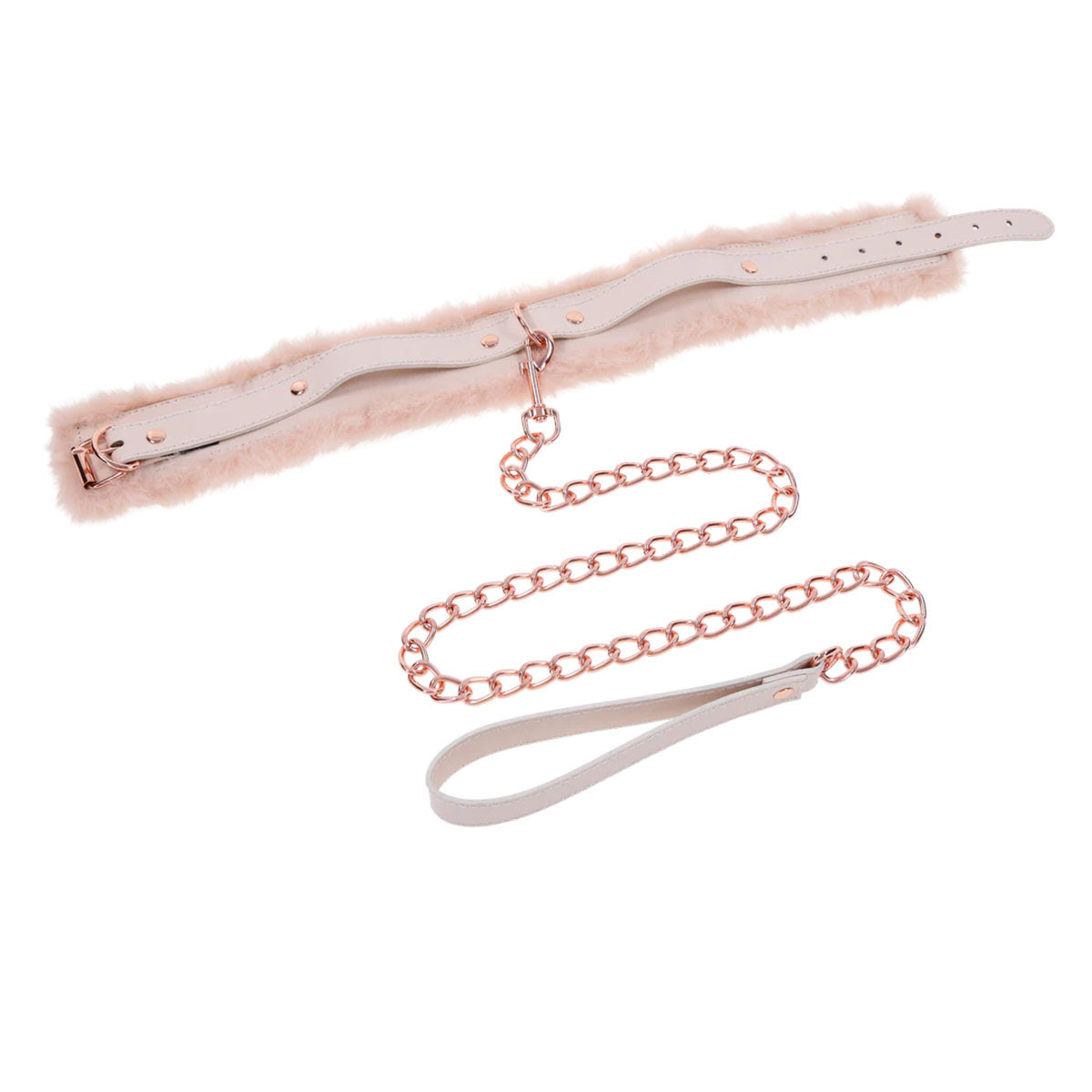SportSheets Sex & Mischief Peaches ‘N Cream Fur Collar & Leash