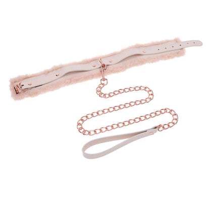 SportSheets Sex & Mischief Peaches ‘N Cream Fur Collar & Leash