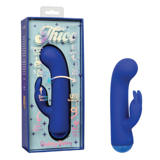 CalExotics® – Thicc – Chubby Bunny - Liquid Silicone Vibrator - Blue